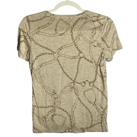 Lauren Ralph Lauren Women Multicolor Equestrian Print Short Sleeve T-Shirt Small - Picture 3 of 3